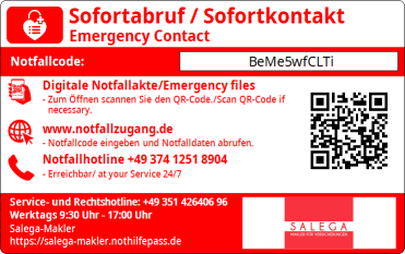 NotHilfePass Rückseite